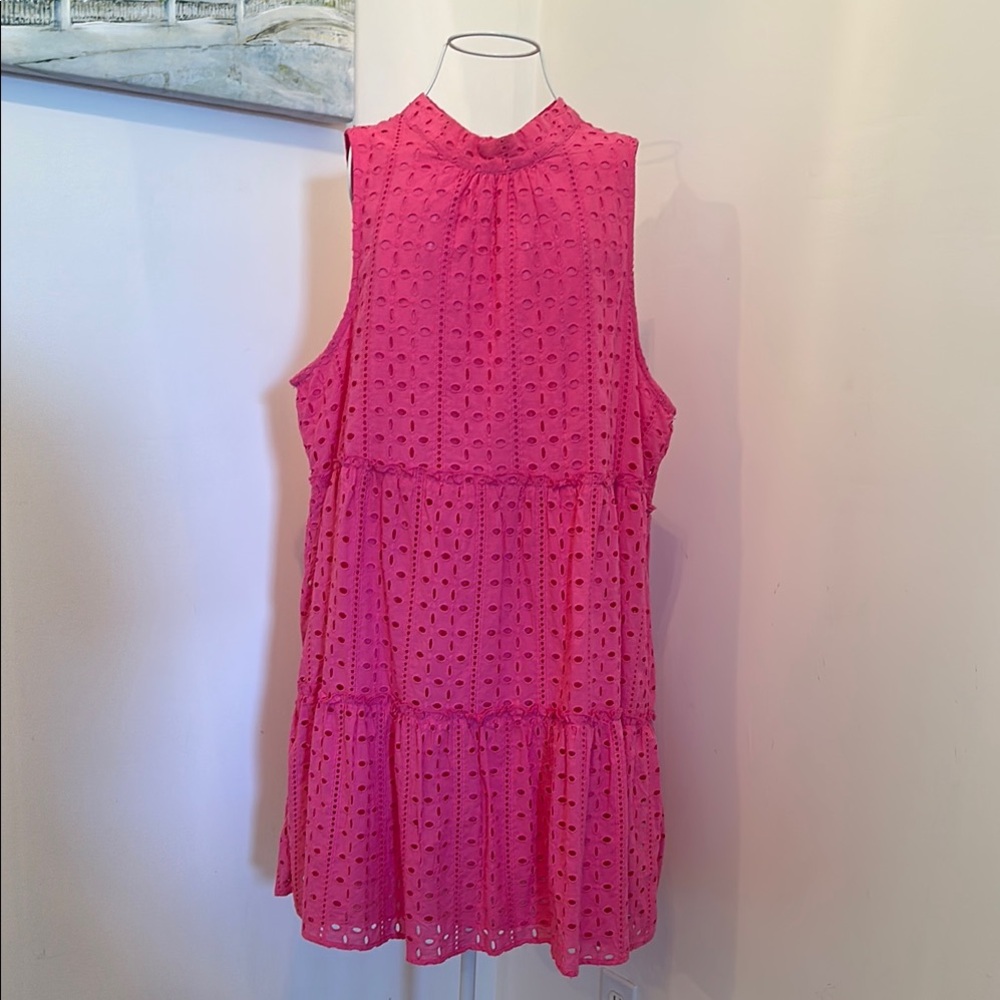 Mud Pie Pink Eyelet Mini Dress